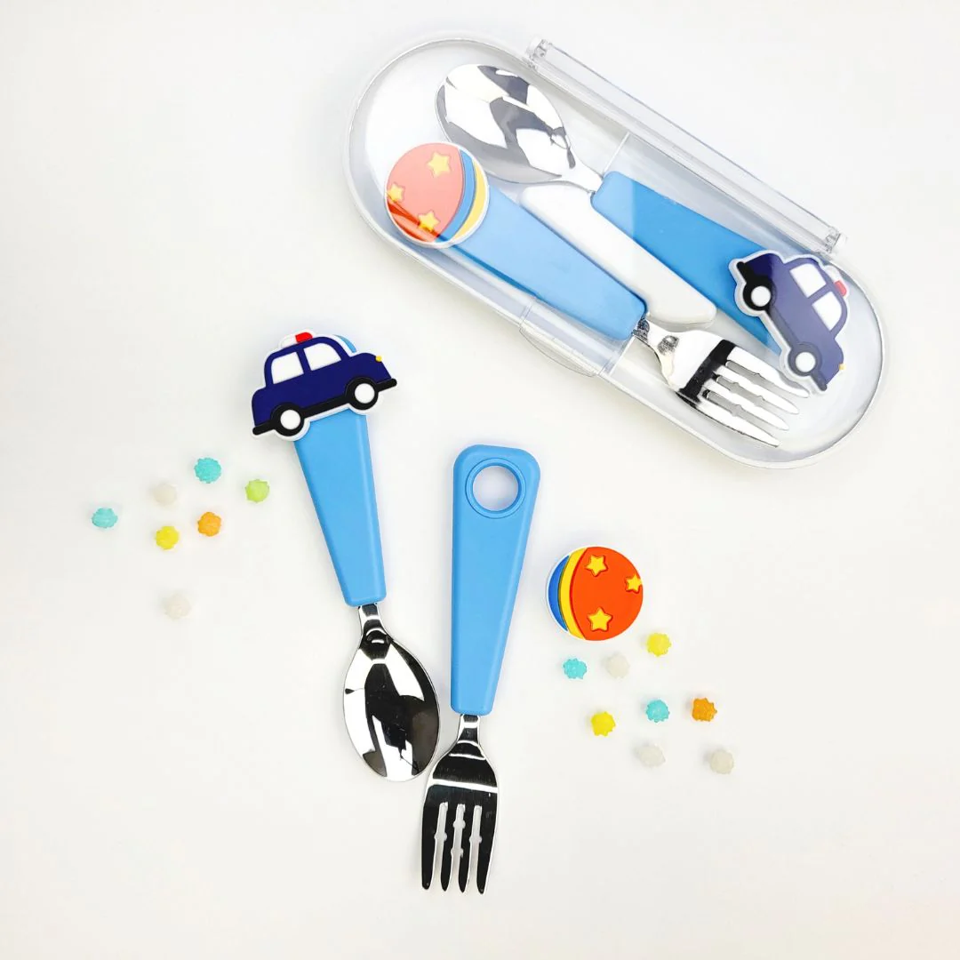 Flex&Lock Spoon & Fork Set (Pink / Blue / Green) - Image 4