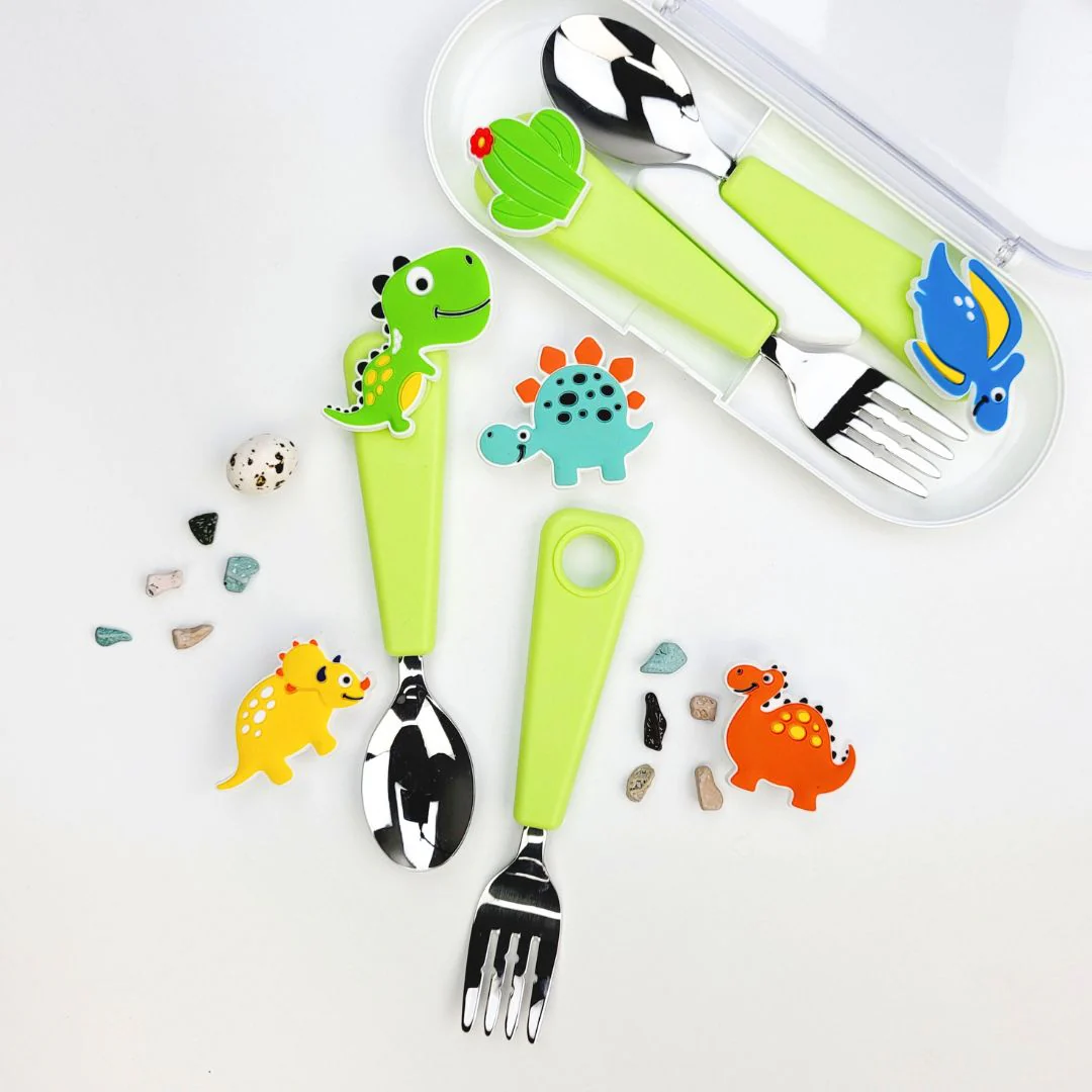 Flex&Lock Spoon & Fork Set (Pink / Blue / Green) - Image 5