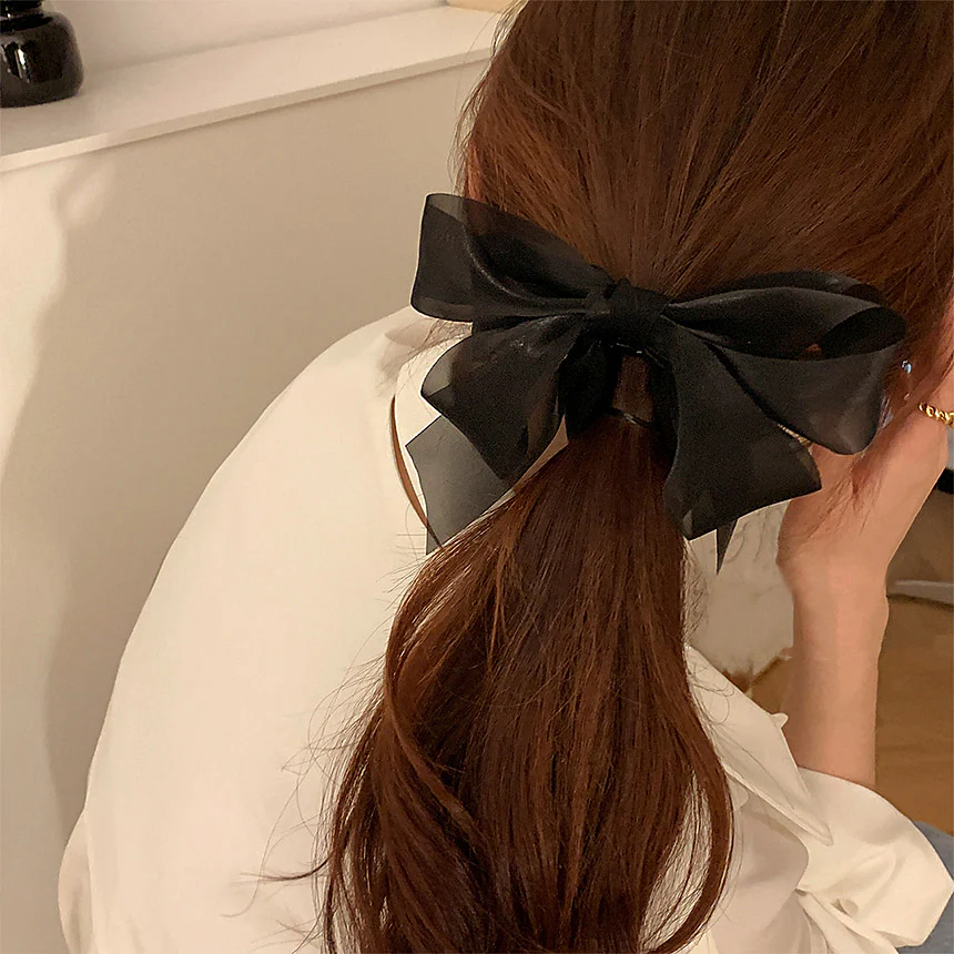 새틴 빅리본 헤어 바나나 핀 Satin Big Ribbon Hair Banana Clip - Image 2