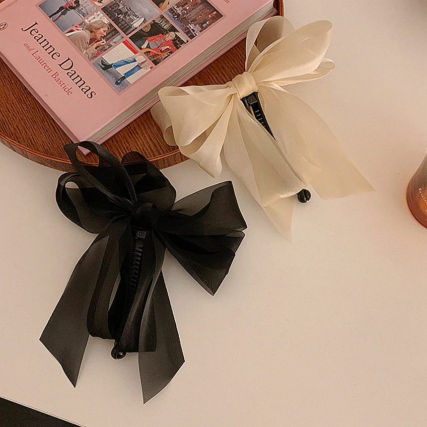 새틴 빅리본 헤어 바나나 핀 Satin Big Ribbon Hair Banana Clip - Image 8