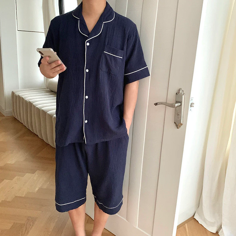 시원한 소재 시어서커 반팔 세트👌 Cool Linen Short-Sleeves Top&Bottom Set - Image 2