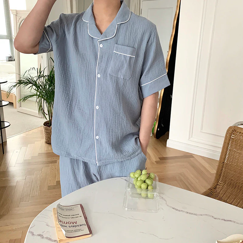 시원한 소재 시어서커 반팔 세트👌 Cool Linen Short-Sleeves Top&Bottom Set - Image 23