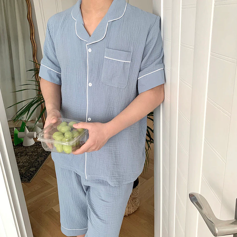 시원한 소재 시어서커 반팔 세트👌 Cool Linen Short-Sleeves Top&Bottom Set - Image 29
