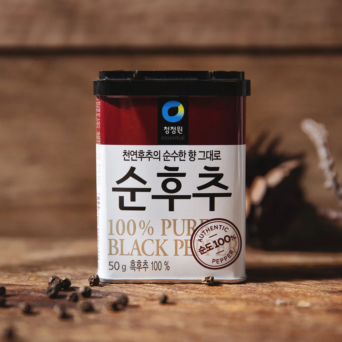 천연 후추의 순수한 맛<BR>청정원 순후추 50G<BR>100% PURE BLACK PEPPER