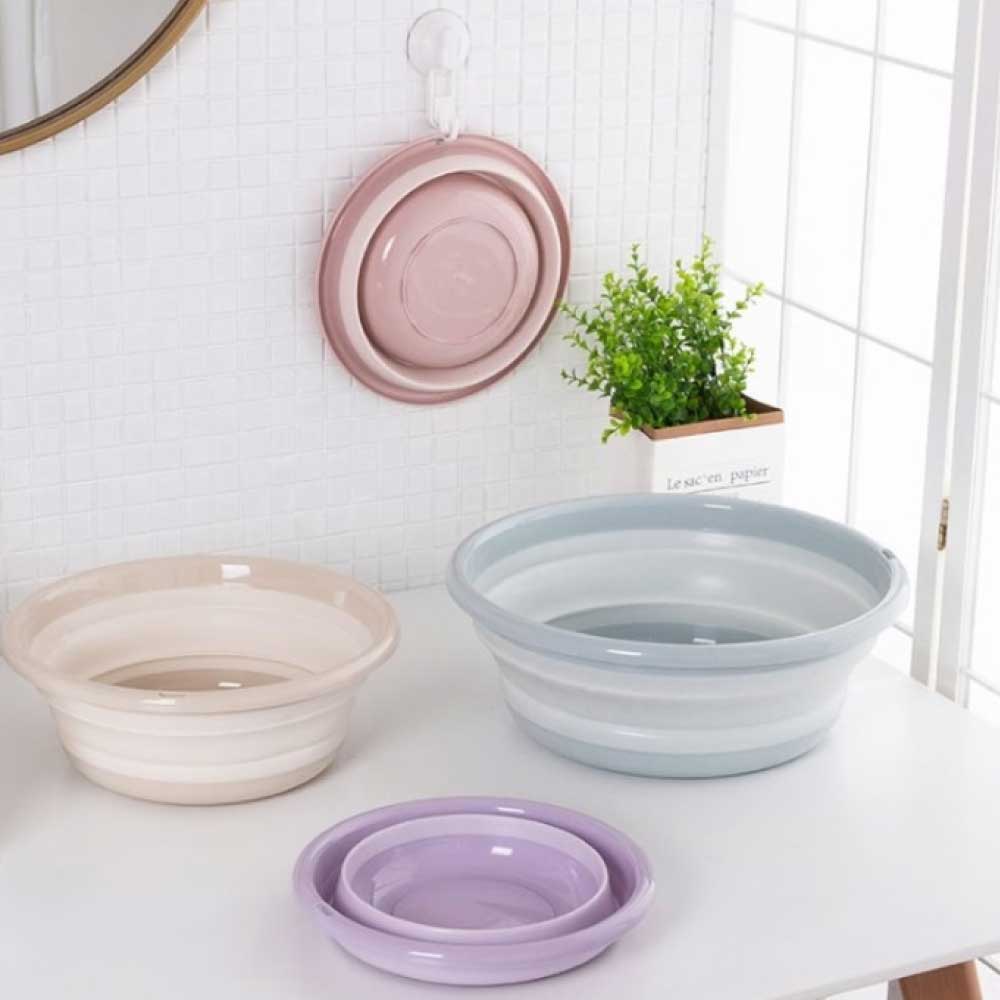 접어서 보관하세요 파스텔 접이식 세숫 대야 Folding Basin S/M/L