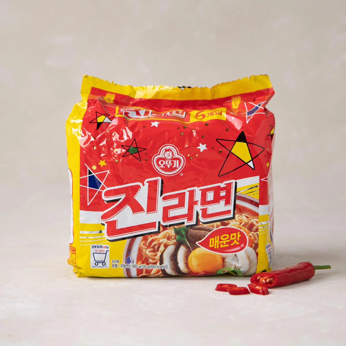 Jin Ramyun (Mild/Spicy) 120g*5pk - Image 2