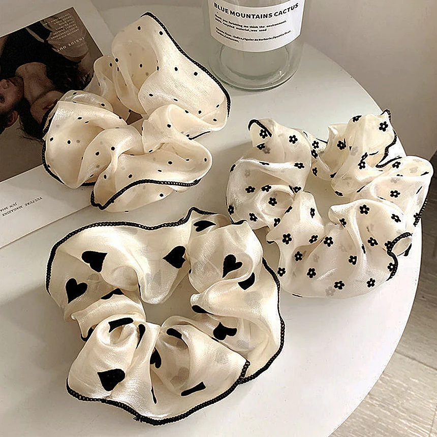 루미오 쿠앤크 곱창밴드 Rumio cookie and cream dot scrunchie - Image 2